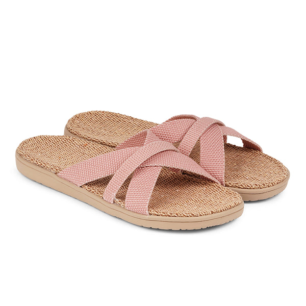 Lovelies Weligama Rose tan Soft rubber sole with Jute and woven straps